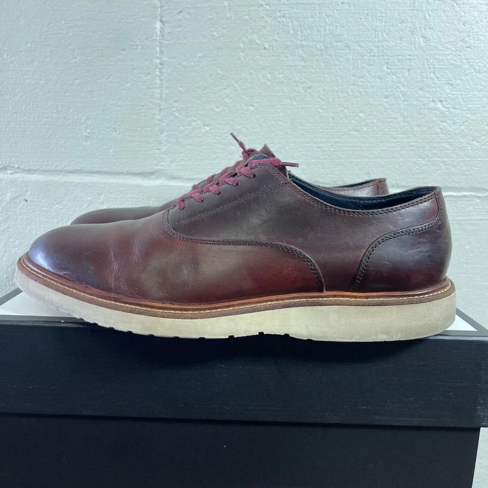 Cole Haan Brown Leather Plain Toe Casual Oxford Shoes Lace up Men's Size 10.5 M